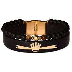دستبند طلا 18 عیار زنانه کرابو طرح تاج مدل Kr100906