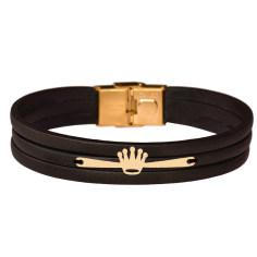 دستبند طلا 18 عیار زنانه کرابو طرح تاج مدل Kr100905