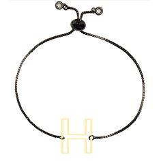 دستبند طلا 18 عیار زنانه کرابو طرح H مدل Kr101339