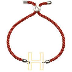 دستبند طلا 18 عیار زنانه کرابو طرح H مدل Kr101349