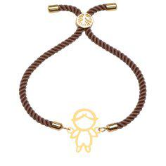 دستبند طلا 18 عیار زنانه کرابو طرح پسر بچه مدل kr100367