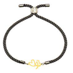 دستبند طلا 18 عیار زنانه کرابو طرح تو و قلب مدل kr101293