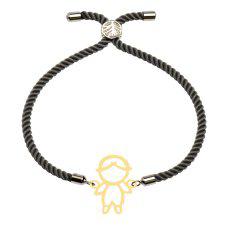 دستبند طلا 18 عیار زنانه کرابو طرح پسر بچه مدل kr100356