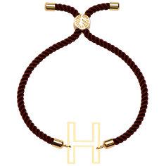 دستبند طلا 18 عیار زنانه کرابو طرح H مدل Kr101365