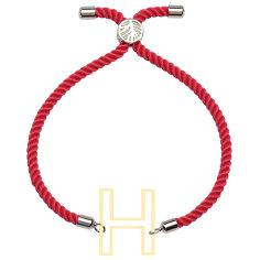 دستبند طلا 18 عیار زنانه کرابو طرح H مدل Kr101345