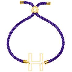 دستبند طلا 18 عیار زنانه کرابو طرح H مدل Kr101346