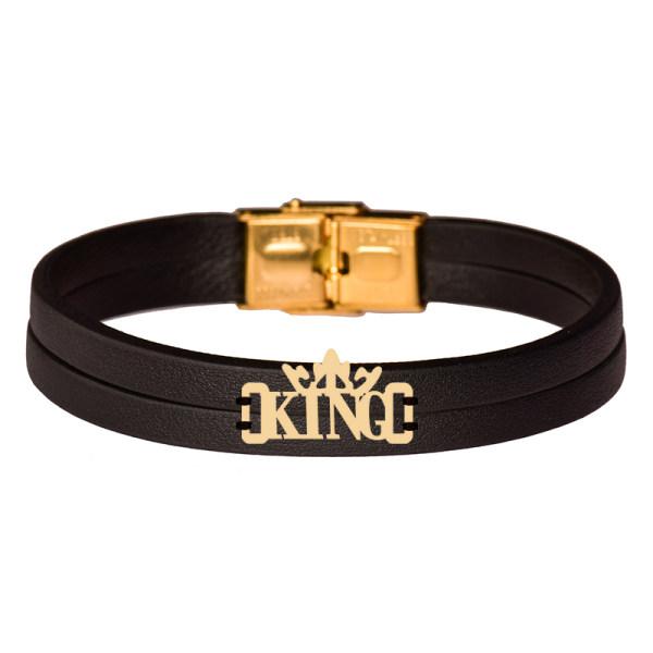 دستبند طلا 18 عیار زنانه کرابو طرح KING مدل Kr101093|دیجی‌کالا