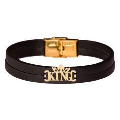 دستبند طلا 18 عیار زنانه کرابو طرح KING مدل Kr101093