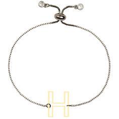 دستبند طلا 18 عیار زنانه کرابو طرح H مدل Kr101360