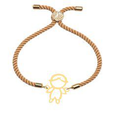 دستبند طلا 18 عیار زنانه کرابو طرح پسر بچه مدل kr100366