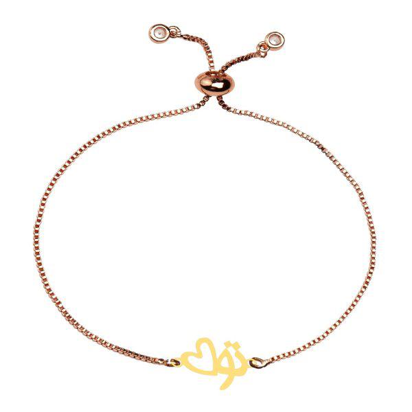 دستبند طلا 18 عیار زنانه کرابو طرح تو و قلب مدل kr101295|دیجی‌کالا