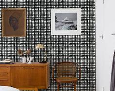 کاغذ دیواری , طرح دار , سفید , طرح مدرن , سیاه , کد (m497237)