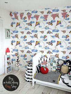 کاغذ دیواری , طرح دار , رنگارنگ , دکور مهد کودک , مناسب اتاق کودک , کد (m497847)