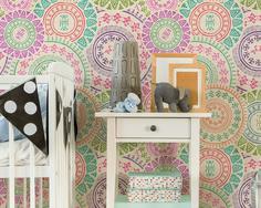 کاغذ دیواری , طرح دار , رنگارنگ , طرح هندسی , دکور مهد کودک , مناسب اتاق کودک , کد (m496871)