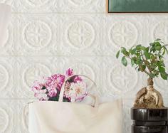کاغذ دیواری , سفید , طرح سنگ مرمر , طرح کاشی , کد (m495914)