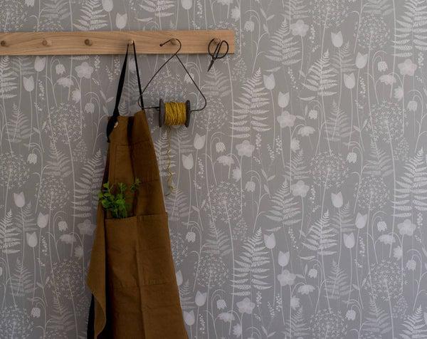 کاغذ دیواری , طرح گل , خاکستری , گل و گیاه , طرح باغ , کد (m496739)|ایده ها