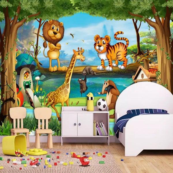 کاغذ دیواری , دکور مهد کودک , طرح حیوان , مناسب اتاق کودک , طرح جنگل , کد (m496670)|ایده ها