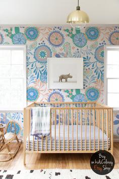 کاغذ دیواری , آبی , رنگارنگ , دکور مهد کودک , مناسب اتاق کودک , کد (m496386)