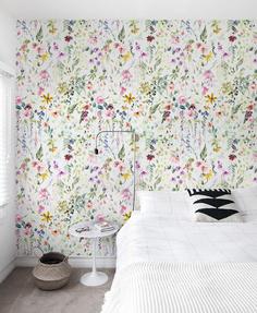 کاغذ دیواری , طرح گل , رنگارنگ , کد (m496314)
