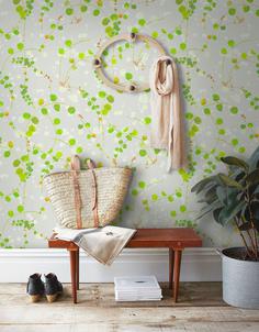 کاغذ دیواری , سبز , گل و گیاه , کد (m496444)
