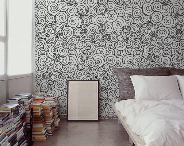 کاغذ دیواری , طرح دار , سفید , طرح مدرن , سیاه , کد (m497683)|ایده ها