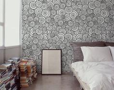 کاغذ دیواری , طرح دار , سفید , طرح مدرن , سیاه , کد (m497683)