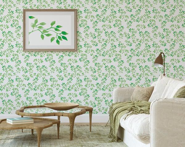 کاغذ دیواری , طرح گل , سبز , گل و گیاه , کد (m495974)|ایده ها