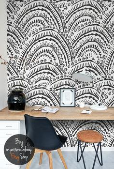 کاغذ دیواری , طرح دار , سفید , سیاه , انتزاعی , کد (m497922)