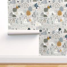 کاغذ دیواری , طرح گل , دکور مهد کودک , طرح دار , خاکستری , کد (m496365)