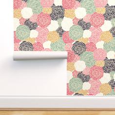 کاغذ دیواری , طرح گل , طرح دار , رنگارنگ , طرح گل رز , کد (m497889)