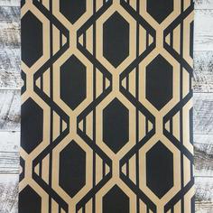 کاغذ دیواری , طرح هندسی , سیاه , طلایی , کد (m496706)