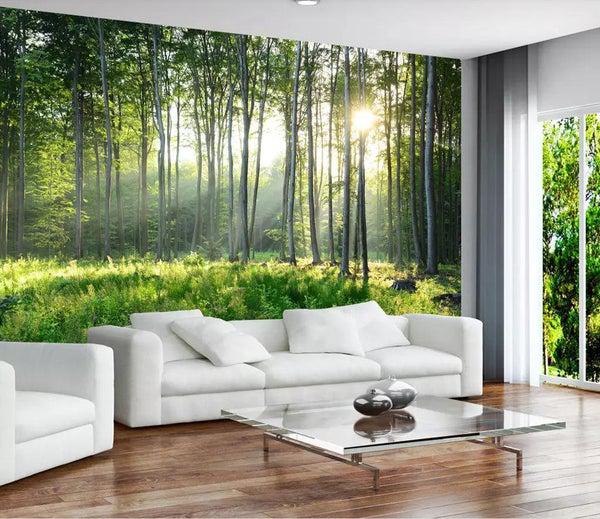 کاغذ دیواری , سبز , هنری , طرح جنگل , اتاق خواب , طرح درخت , کد (m495965)|ایده ها