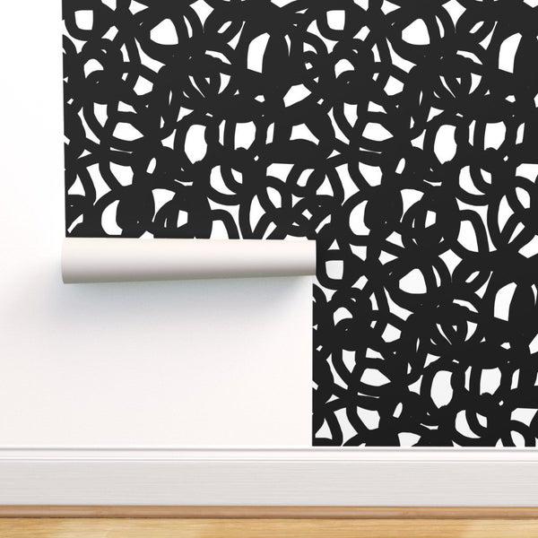 کاغذ دیواری , طرح گل , سفید , سیاه , طرح دار , کد (m496577)|ایده ها