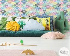 کاغذ دیواری , رنگارنگ , دکور مهد کودک , طرح سنتی , کد (m496809)
