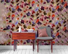 کاغذ دیواری , طرح گل , گل و گیاه , کد (m495875)