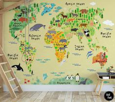 کاغذ دیواری , دکور مهد کودک , هنری , طرح حیوان , کد (m496768)