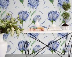 کاغذ دیواری , طرح گل , گل و گیاه , کد (m496195)