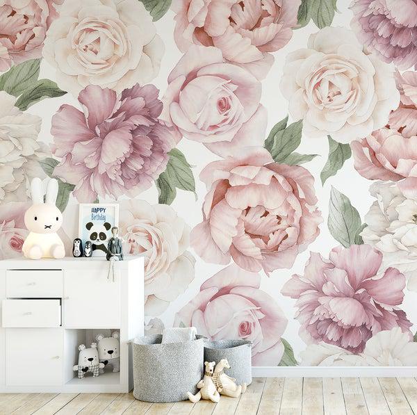 کاغذ دیواری , طرح گل , طرح گل رز , کد (m496003)|ایده ها