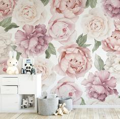 کاغذ دیواری , طرح گل , طرح گل رز , کد (m496003)