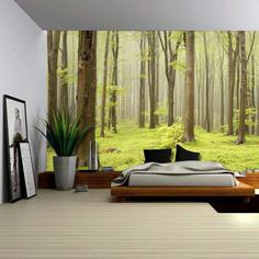 کاغذ دیواری , سبز , طرح استیکر , طرح جنگل , کد (m497820)