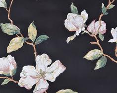کاغذ دیواری , طرح گل , سیاه , طرح برگ , گل و گیاه , تیره , طرح باغ , کد (m496079)