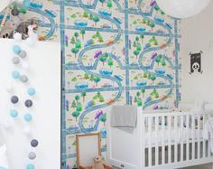 کاغذ دیواری , طرح نقاشی دیواری آبرنگ , رنگارنگ , مناسب اتاق کودک , طرح درخت , کد (m496760)