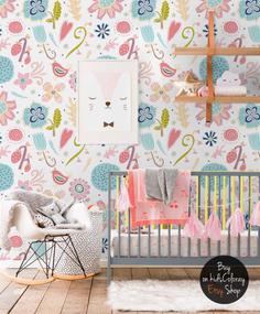 کاغذ دیواری , طرح دار , رنگارنگ , دکور مهد کودک , مناسب اتاق کودک , طرح پاستل , کد (m496774)