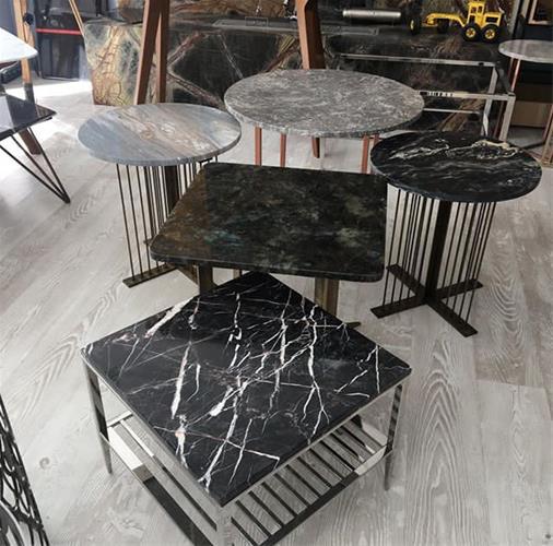 میز جلو مبلی سنگی پایه فلزی|ایده ها