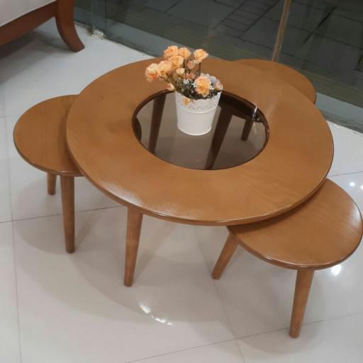 میز جلو مبلی گرد چوبی|ایده ها