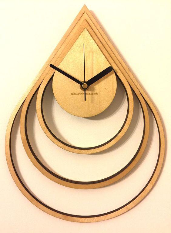 ساعت دیواری چوبی قطره ای|ایده ها