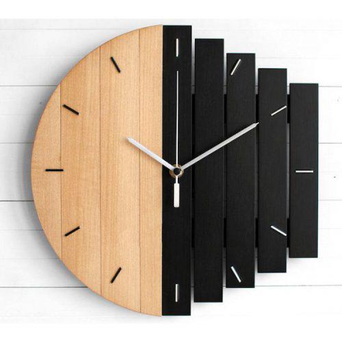 ساعت دیواری چوبی دو رنگ|ایده ها