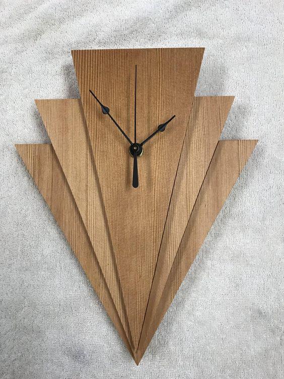 ساعت دیواری چوبی مثلثی|ایده ها