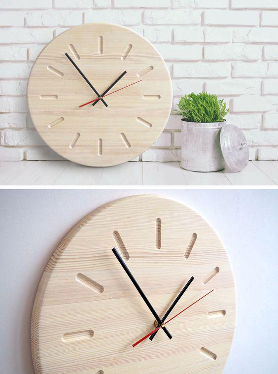 ساعت دیواری چوبی سفید|ایده ها
