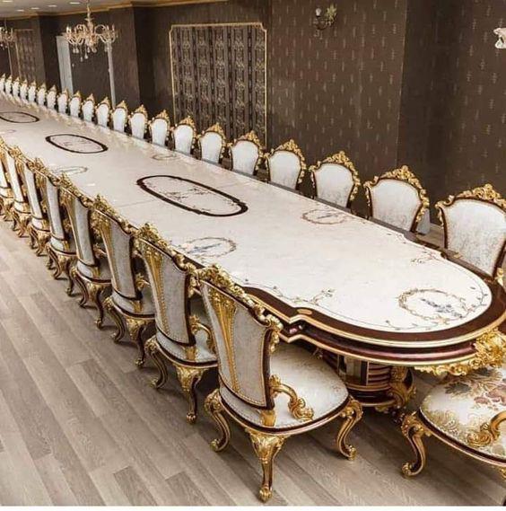 میز ناهار خوری سلطنتی  بزرگ سفید|ایده ها